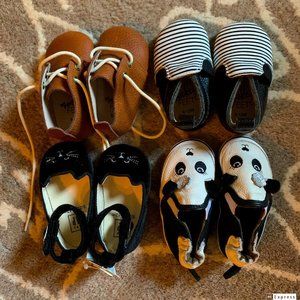4 Pairs Baby Shoes, Size 6-12 Months w/ Non-Slip Soles. Great For New Walkers!